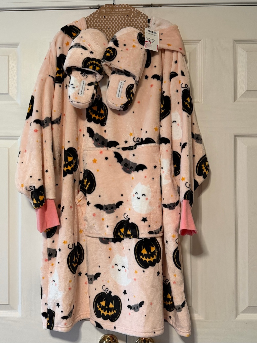 Halloween oversized hoodies and slipper set